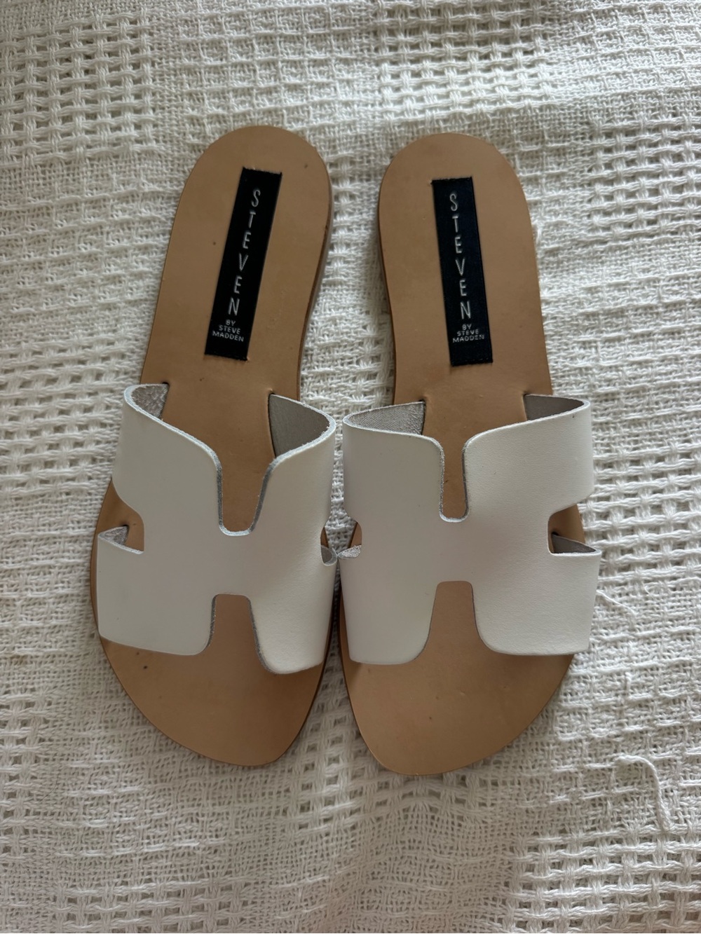 Steven by Steve Madden White Greece Slide Sandals